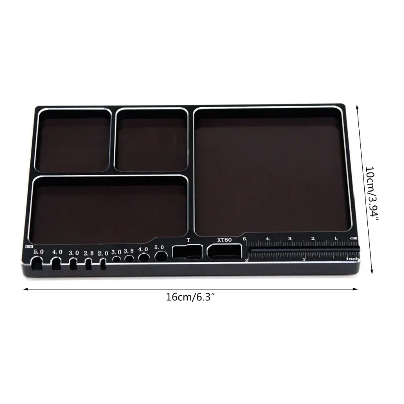 Plateau de Rangement Magnétique 4 Compartiments pour Vis et Petits Accessoires