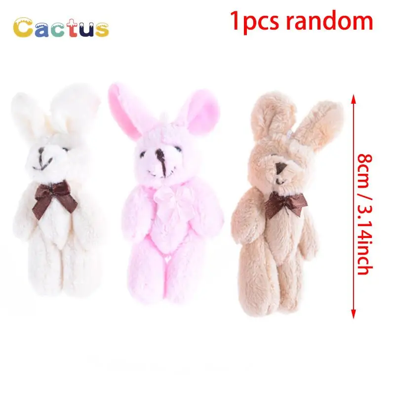 4/4.5/6cm Mini Teddy Bear Plush Toy Joint Bear Cartoon Stuffed Dolls Long Ear Rabbit Toys Souvenirs For Children Small Gifts