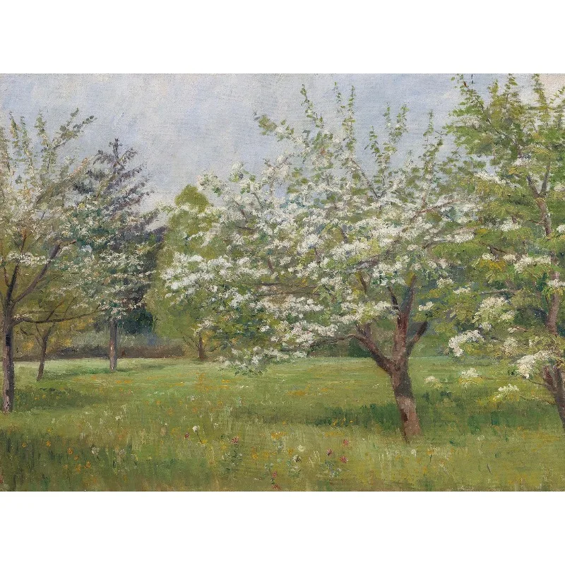 Vintage French Country Meadow Canvas Painting Wall Art