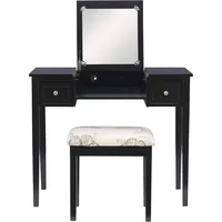 Home Dcor Black Butterfly Stool Vanity Set with Bench 2