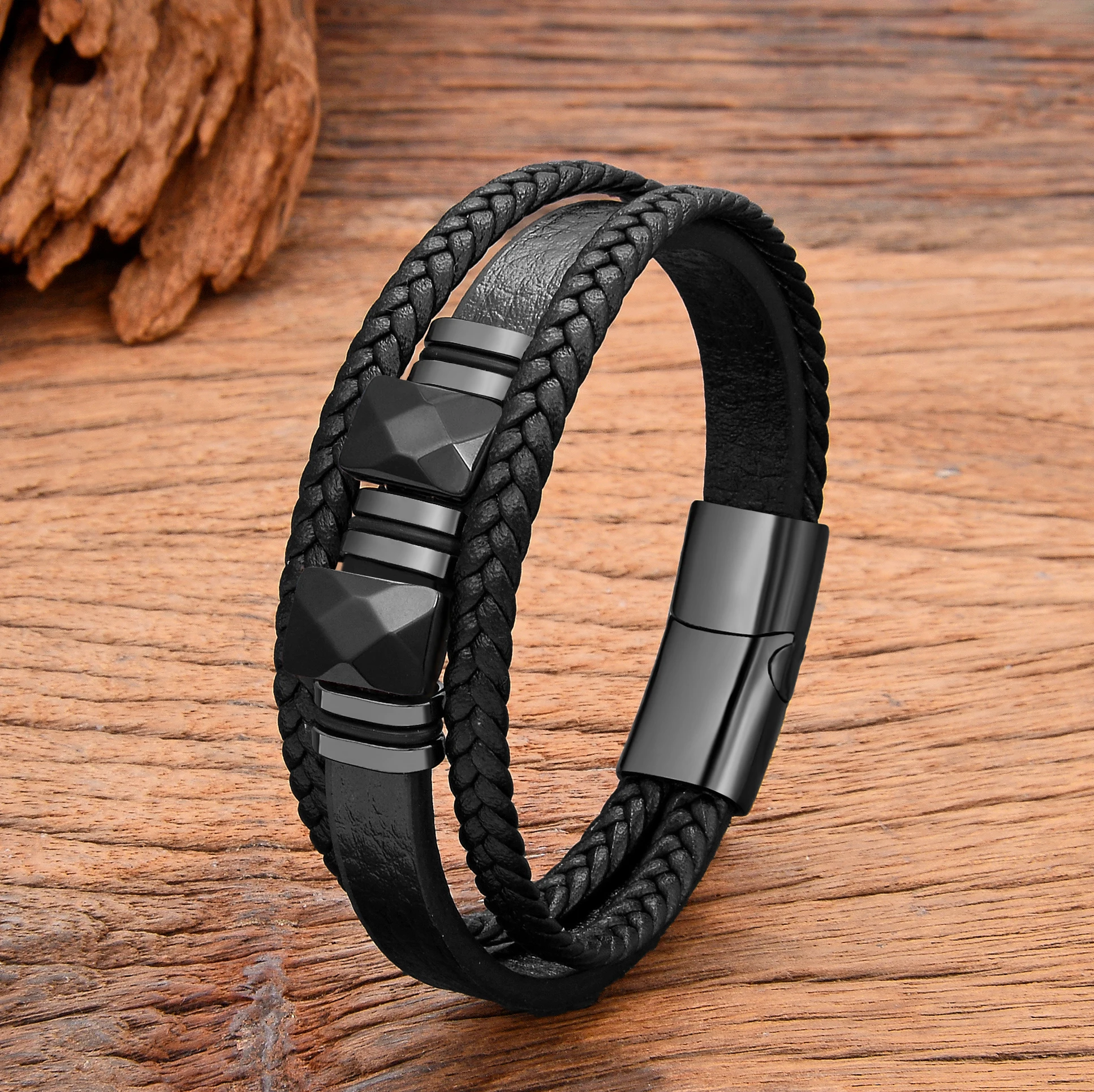 Quartz Bracelet Women Men Chains Geometric Stone Bracelets Stainless Steel Accessories Boyfriend Jewellery Gifts titanium steel bracelet