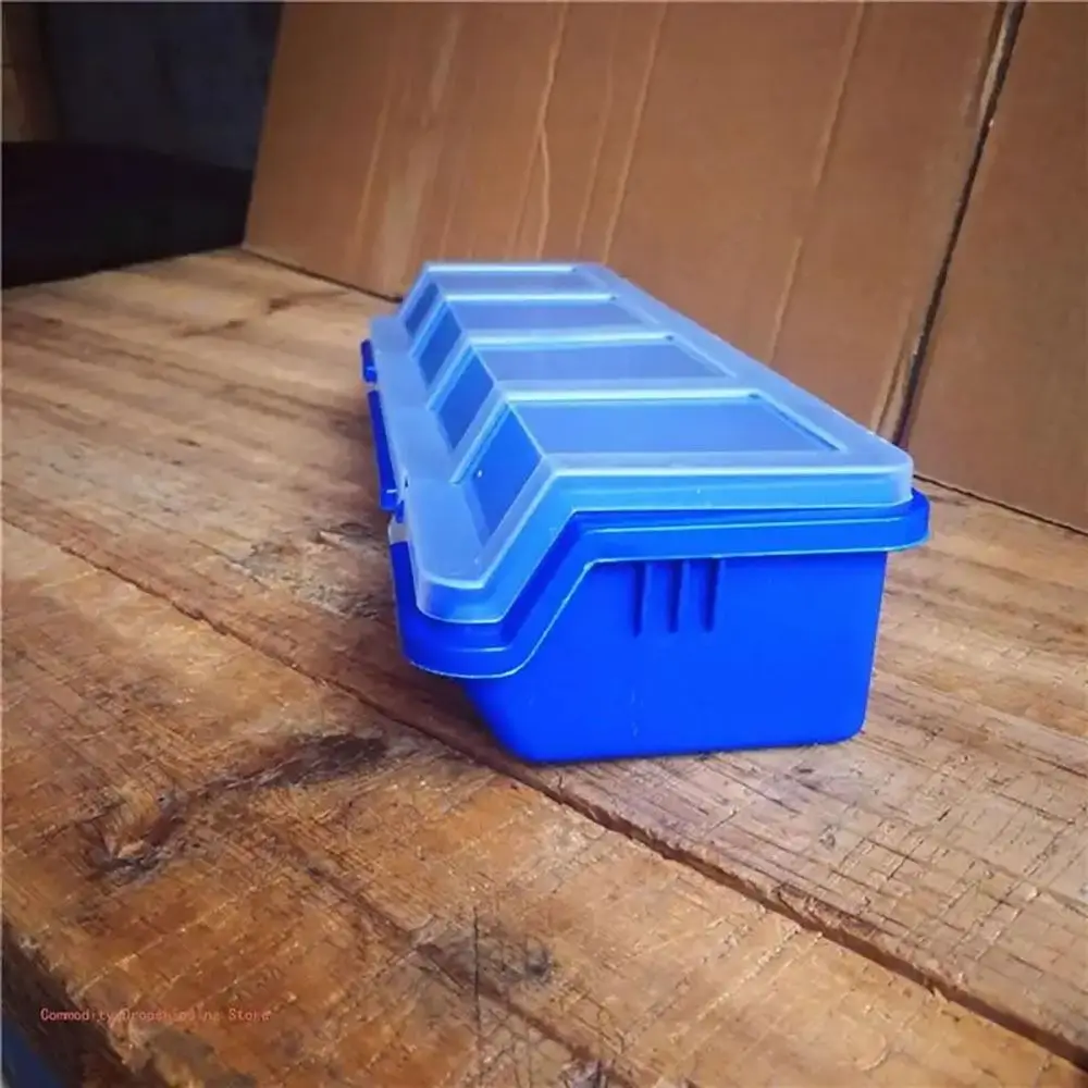 Plastic Screw Box Storage Box with 4 Compartment Tool Part Container Bin with Lid Display Storage Case Organizer