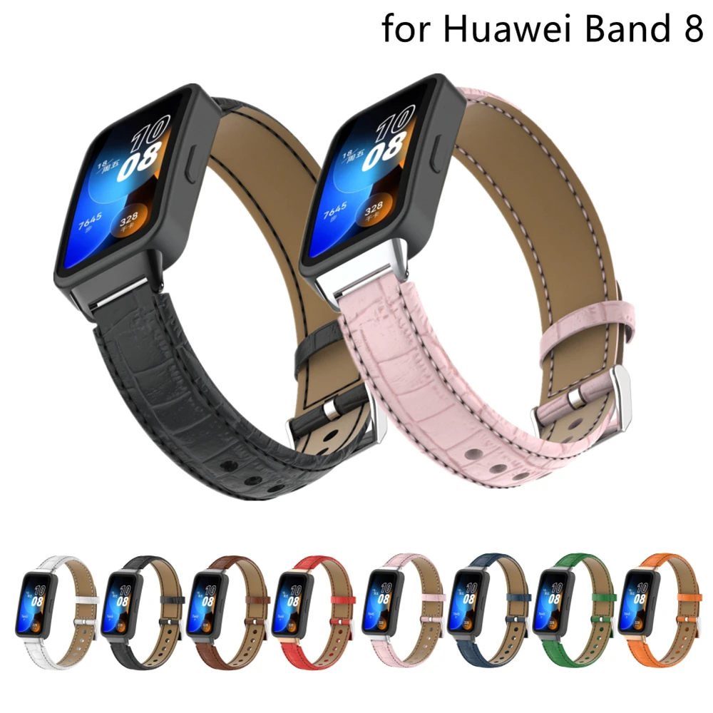 

Genuine Leather Strap for Huawei Band 8 Watchband Replacement Colorful Wristband Bracelet for Huawei band8 Correa Blet