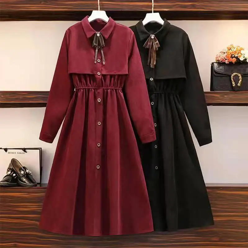 

Elegant Dress Women Spring Autumn Robe Bow Lace Up Midi Long Dresses Female Casual Korean New 2023 Kawaii Y2k Vestidos