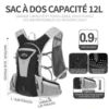 INOXTO 12L Hydration Vest Cycling Backpack Running Hydration Suitable for Men and Women Trail Vest Running Bag Mountaineering 2L 1