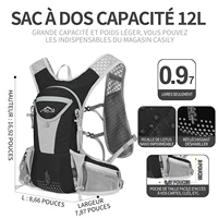 INOXTO 12L Hydration Vest Cycling Backpack Running Hydration Suitable for Men and Women Trail Vest Running Bag Mountaineering 2L 1