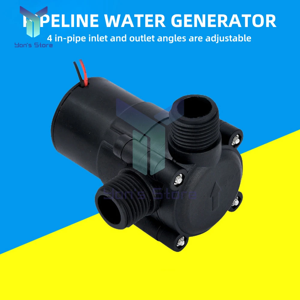 Gerador hidráulico DC Testador de fluxo de água pequeno Pipeline em miniatura Gerador de energia eólica hidráulica 0.05-0.5Mpa, 0-18V