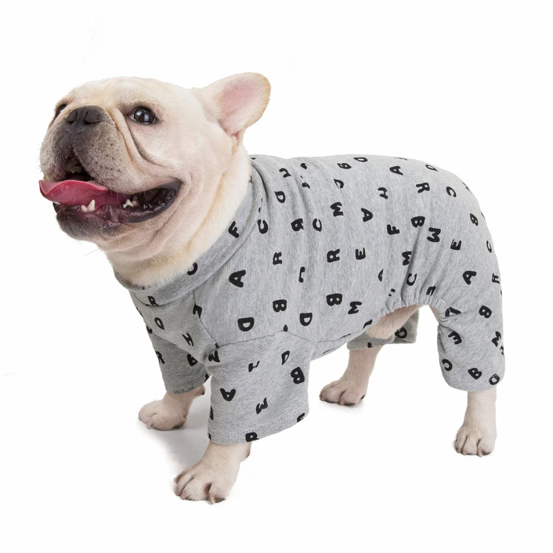 Pijama de algodón para Mono Pug, Bulldog francés, ropa Schnauzer, conjunto para mascota, Pijama para perro Bichon|Monos y mamelucos| - AliExpress