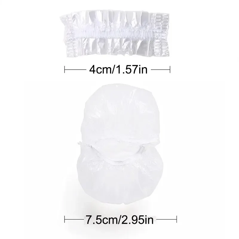 Dye Transparent Earmuff 100PCS Disposable Hair Elastic Shower Hair Dye Protection Tool Shield Waterproof Earpack Plastic Wrap