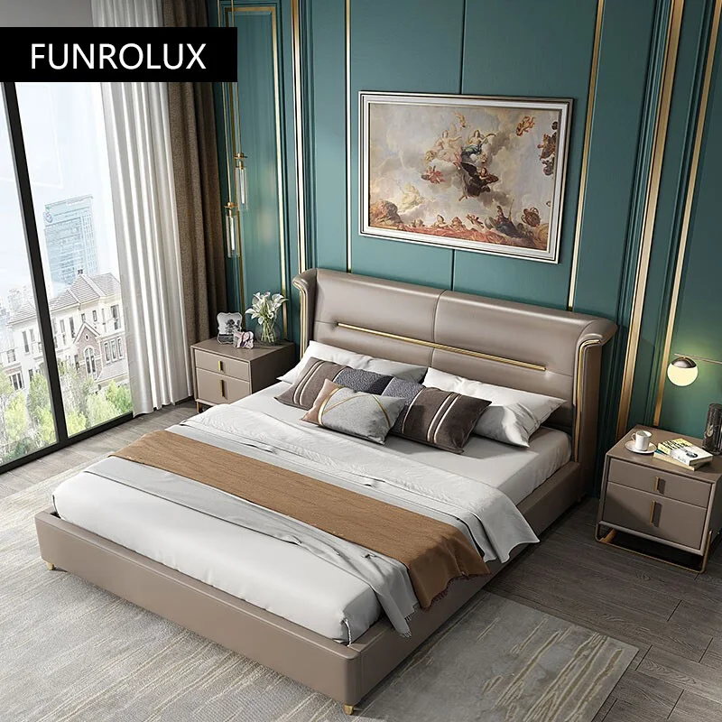 Modern style simple master bedroom1.8Rice double celebrity princess adult marriage bed