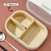 WORTHBUY 3 Grids Microwave Plastic Lunch Box Portable Detachable Fruit Bento Box Stackable Food Container For School Office 6