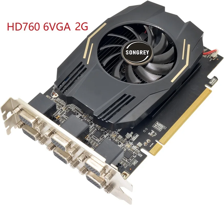 SONGREY original 4VGA Multi-Display Graphics Card R7350 HD7600 4VGA 6VGA AMD GPU 2G/4G GDDR5 Multi-Display Video Card best graphics card for gaming pc