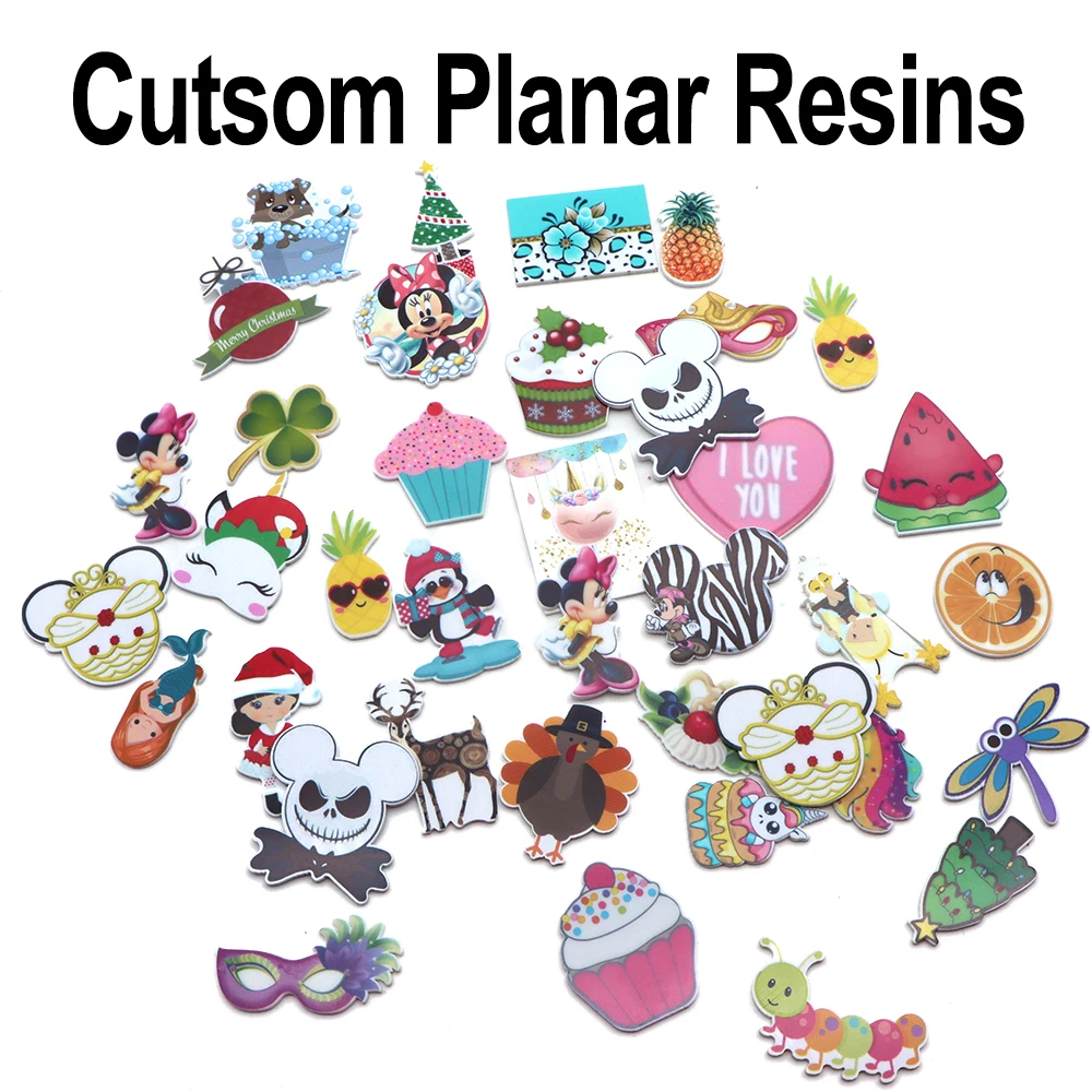 CUSTOMIZED Acrylic Flat Back Custom Planar Resin Charm Cabochons Scrapbooking DIY Jewelry Craft Accessorie