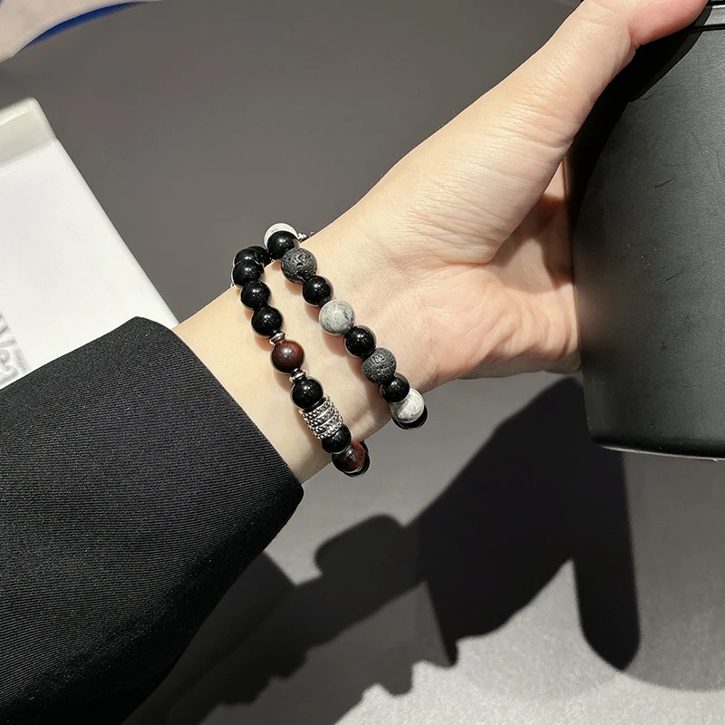 Ink Bead Chain Bracelet for Apple Watch Series 9 8 7 45mm 41mm Ultra 2 49mm Chinese Style Strap for IWatch Band 6 SE 5 4 40mm 44