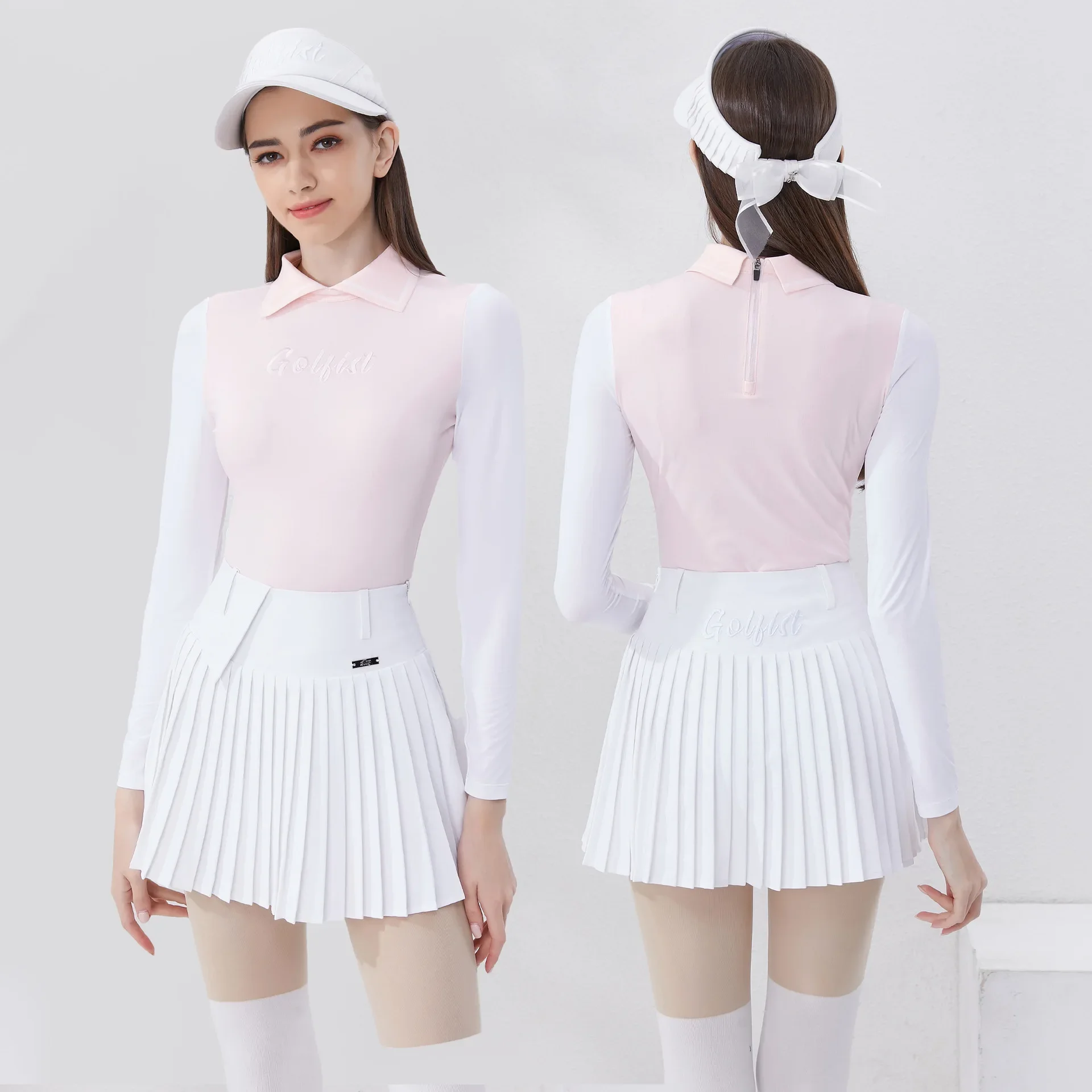 PXG Women SS Black & White Quick Drying Casual Slim Top Golf T-Shirt Long Sleeve