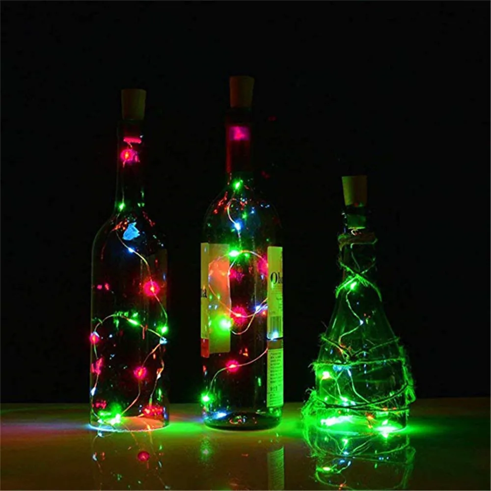 10 Stuks 5 Stuks Bar Led Wijnfles Kurk Lichtslinger Vakantie Decoratie Slinger Kerstmis Lichtjes Kerst Koperen Draad Lichtslinger Lampjes