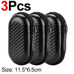 Compact Earphone Carrying Case: Portable EVA Storage Bag & Travel Pouch (3Pcs Elliptic)