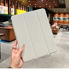 Custodia per tablet in acrilico trasparente con porta penna e supporto pieghevole