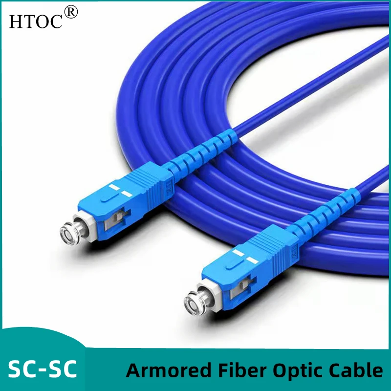 Fiber Optic Cable HTOC Armored UPC Single-Mode Waterproof Pull Rodent Bite Resistance Multiple Lengths SC-SC Good Stability