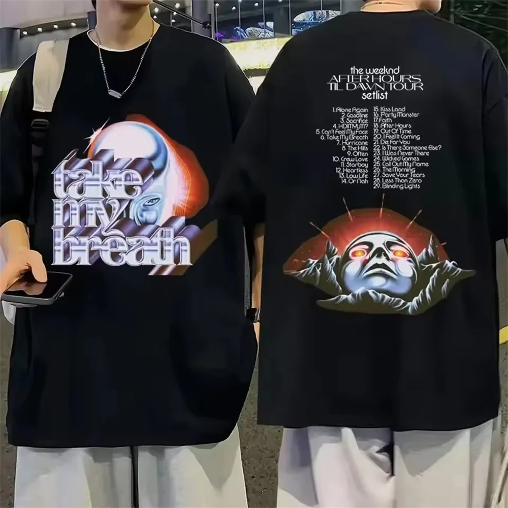 The Weeknd Pure Cotton Tshirt Anime Men Tshirt Y2k Anime Male Clothing 3
