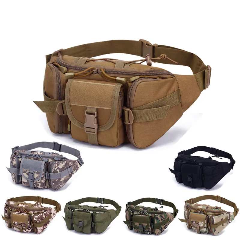 

Outdoor Waist Bag Men's Tactical Waterproof Molle Camouflage Hunting Hiking Climbing Nylon Mobile Phone Belt Pack Combat Bags