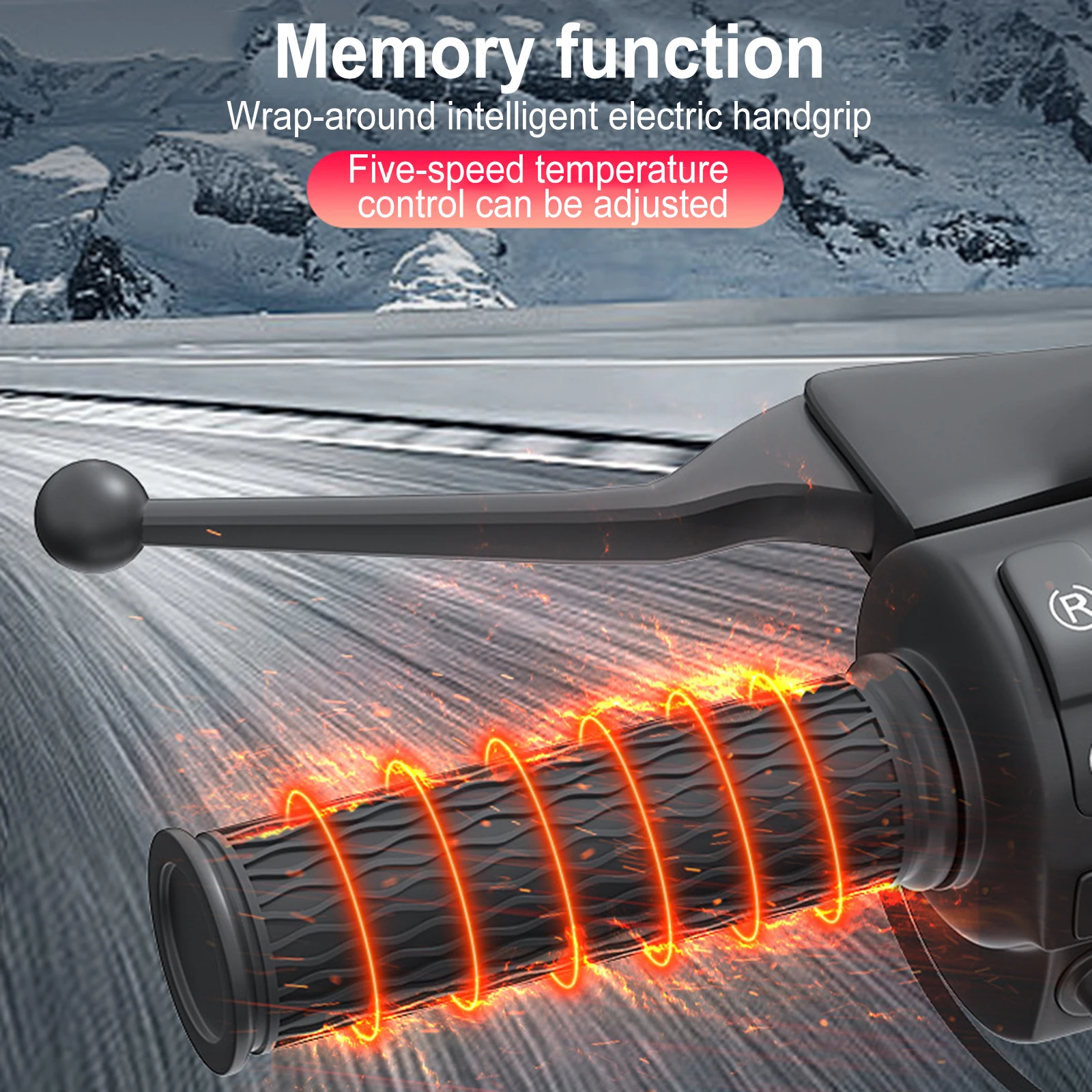 

Рукоятка для мотоцикла 12 В, ручка для мотоцикла с 5-скоростным запоминанием температуры, с электрическим подогревом, зимняя часть для мотоцикла