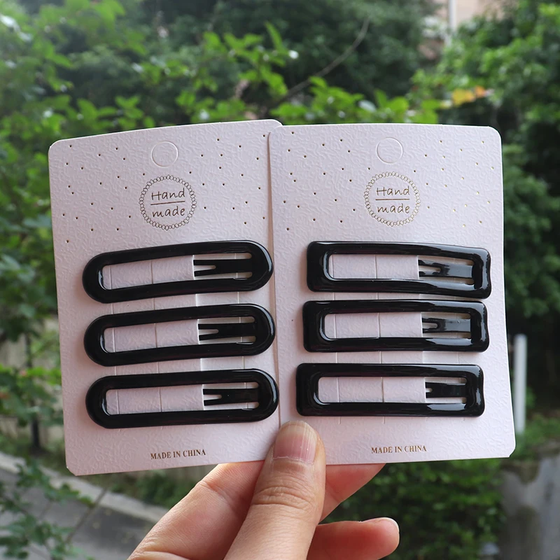 3/10pcs schwarz Snap Haars pangen Haars pangen für Frauen Mädchen einfache süße Haarnadeln Wasser tropfen BB Clips Haars pange Kinder haar Zubehör – Detail 5