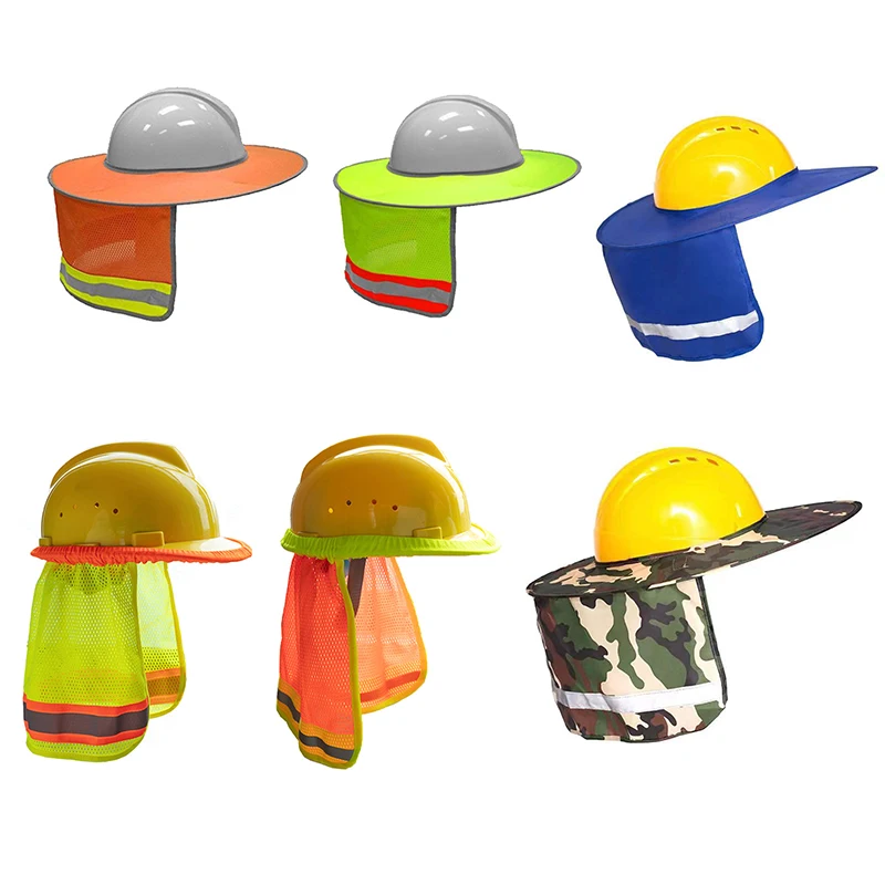Summer Sun Shade Safety Hard Hat Neck Shield Helmets Reflective Hat Brim Cap Cover for Construction Workers