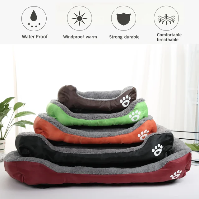 S99a67d9404a14d569dd8c7a53dbc47a9B.jpg Large Dog Bed Square Plush Cat Nest Kennel All Season Washable Dog Sofa Waterproof Mattress Cat Bed for Medium Dogs Accessories