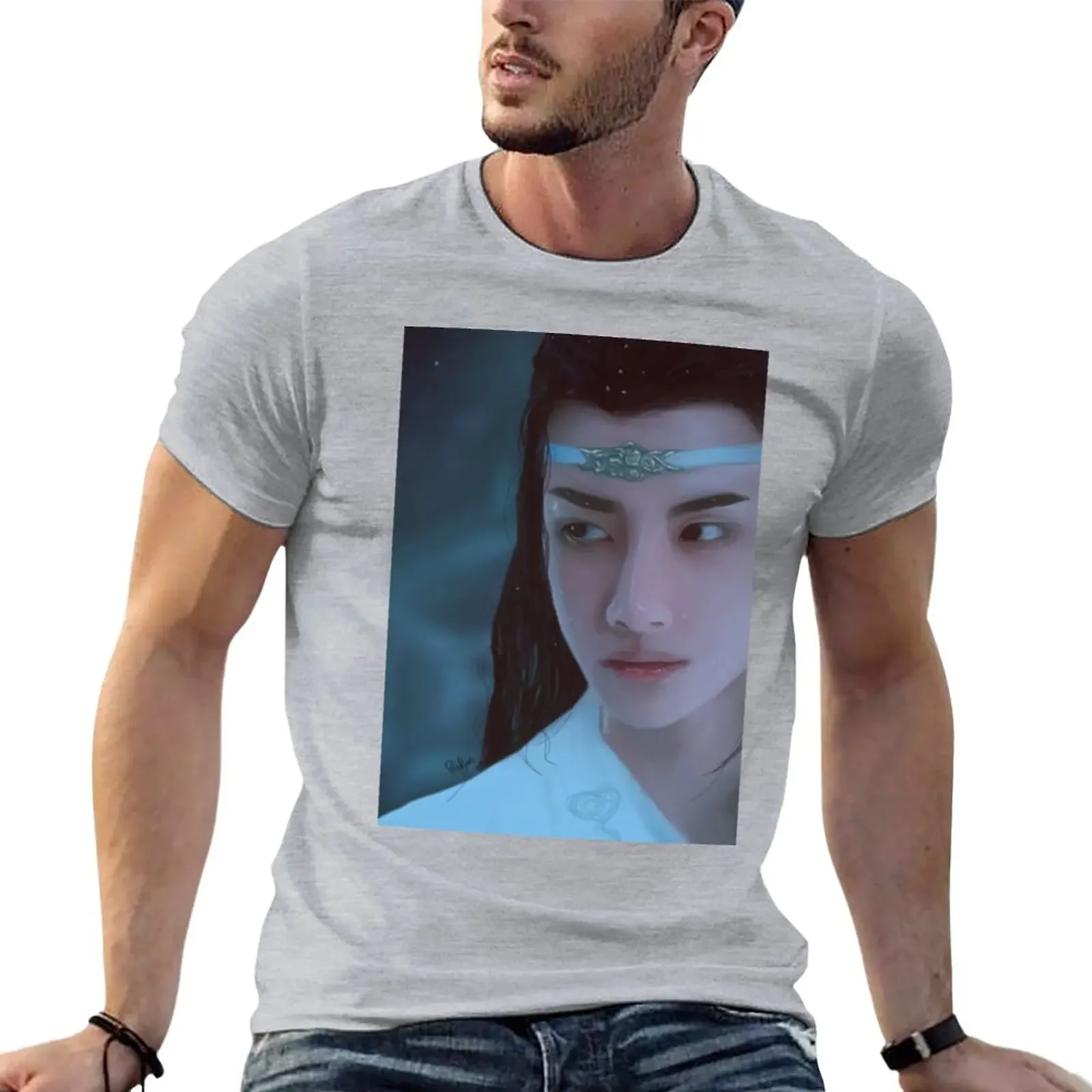 

Lan Wangji T-Shirt vintage clothes blanks summer top mens tall t shirts