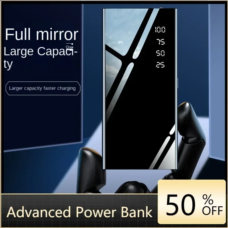 

60000mAh Rechargeable Battery Power Bank - Large Capacity, Full Mirror Surface, Digital Display. Stay Powered Up Anywhere,