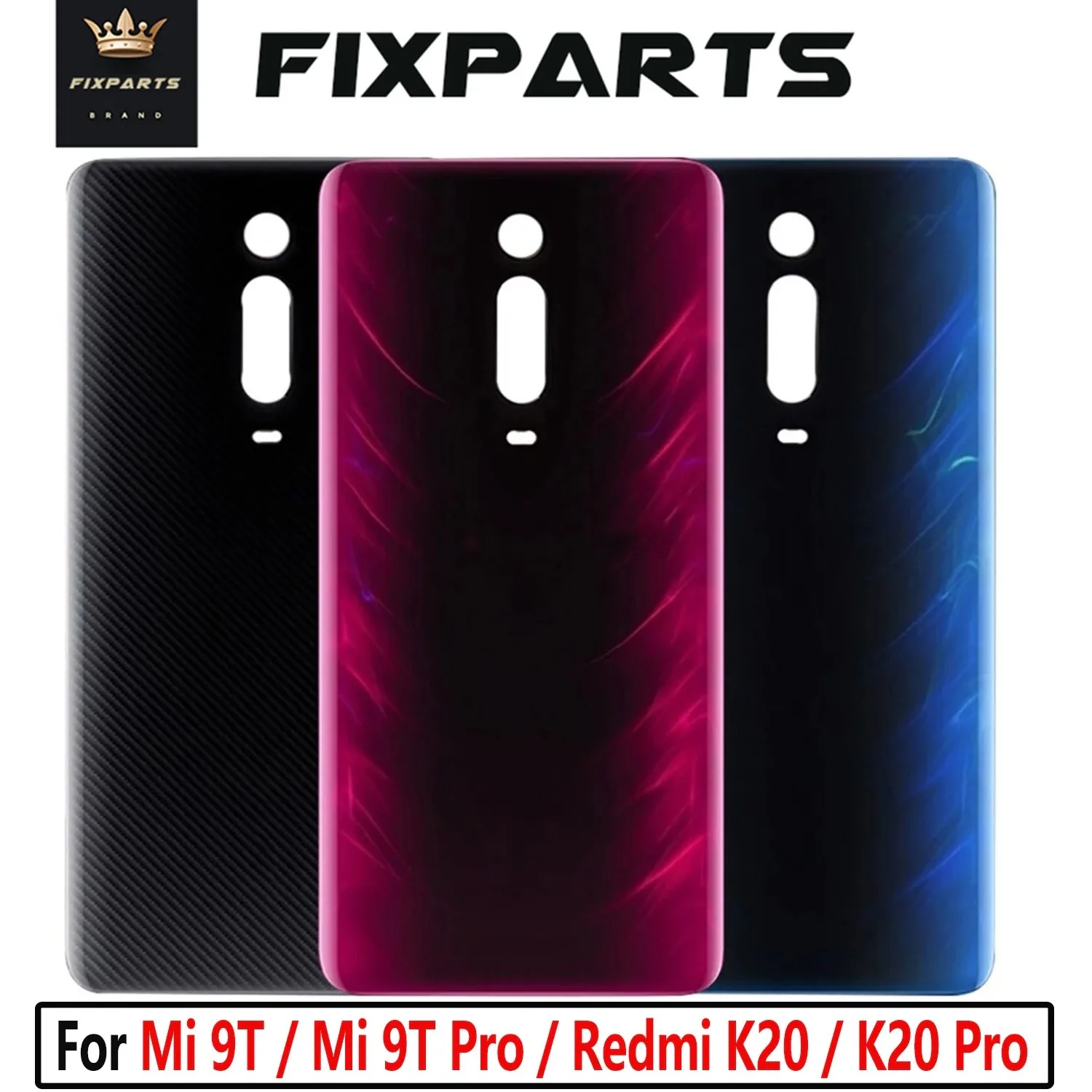 Glass Phone Back Cover For Redmi K20 Battery Cover Back Glass Panel Rear Door Case For Xiaomi Mi 9T Pro Back Cover With Adhesive