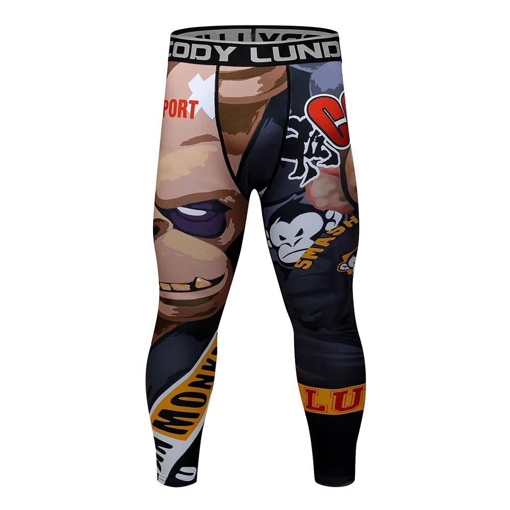 

Cody Lundin Elastic Waist Men Rash Guard MMA Grappling BJJ Spats Leggings Full Sublimation Print Compression Tights Workout Pant