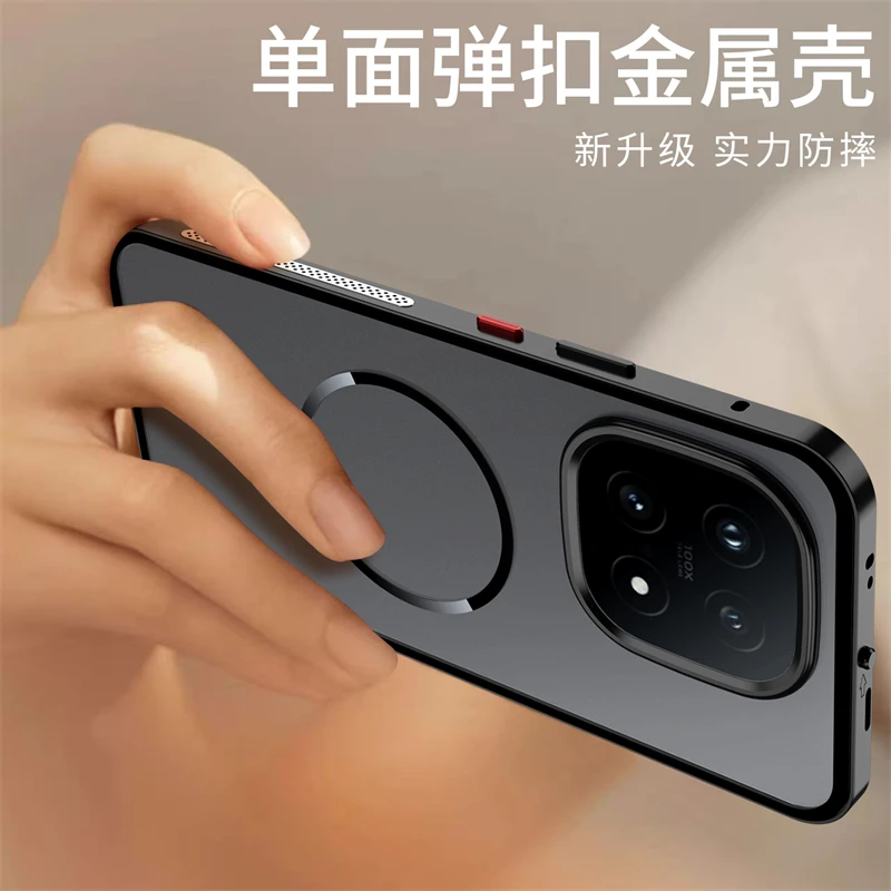 Magnetic Aluminum Alloy Frame Case with Matte Transparent Acrylic Cover