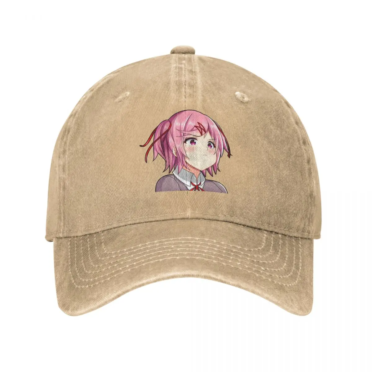 

Natsuki Cute Kawaii Anime Girl Pouting Baseball Cap Sunscreen New Hat Trucker Cap Women'S Hat Men'S