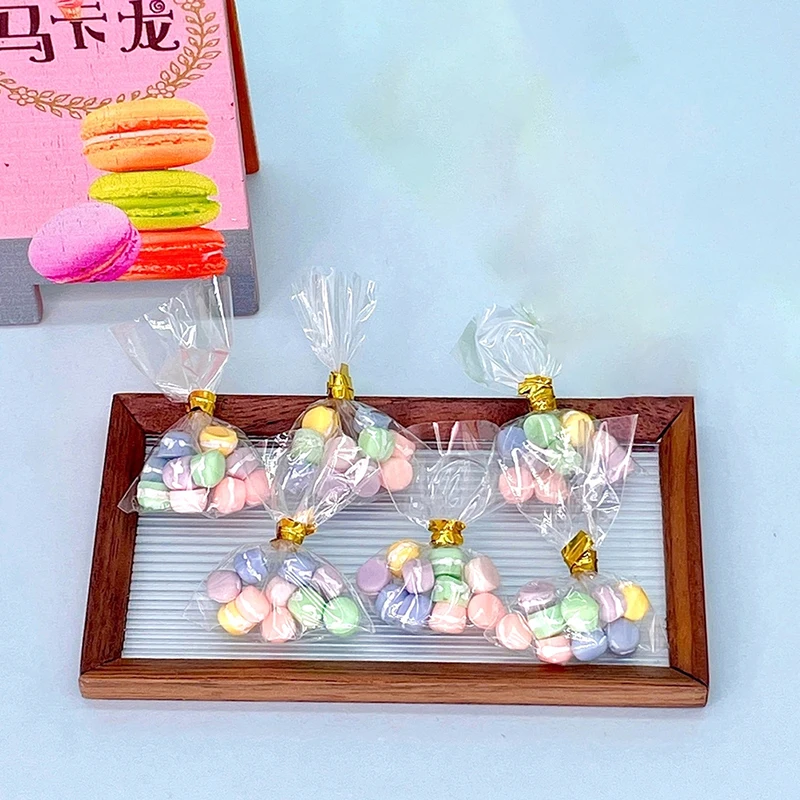 

1Bag 1:12 Dollhouse Miniature Macaron Colorful Cookies Biscuit Dessert Model Living Scene Decor Toy