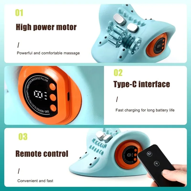 NEW Cervical Massager for Adult Cervical Repair Traction Portable Neck and Head Acupoint Massage Pillow