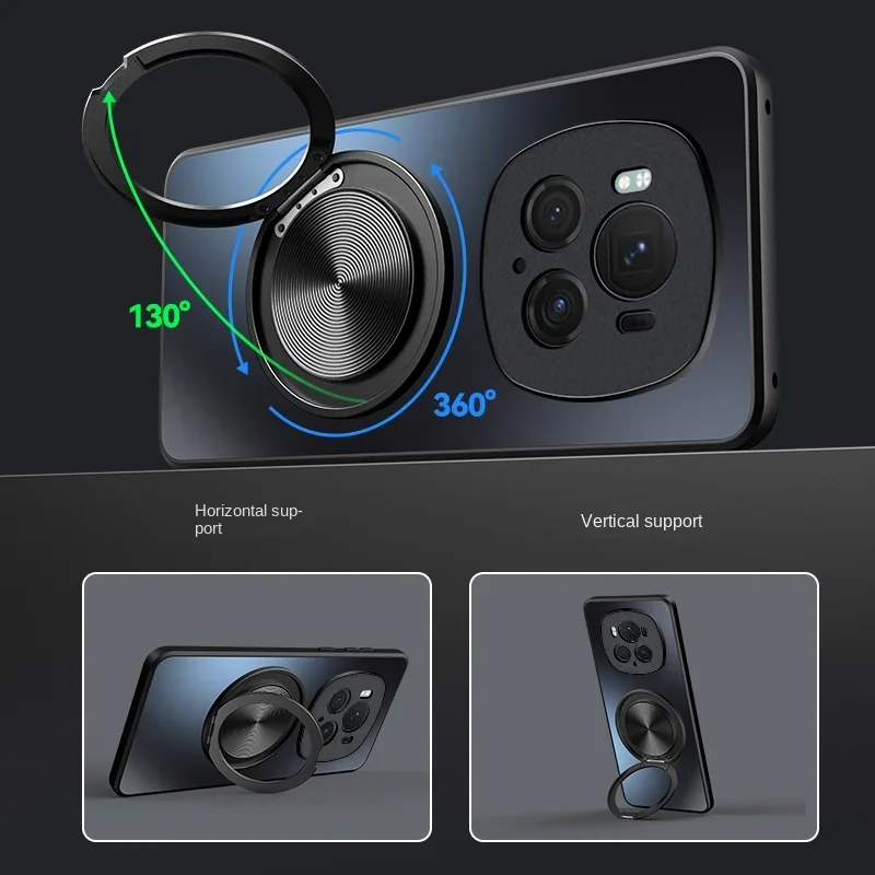 Magnetic Holder 360° Ring Stand Matte Hard Shell Shockproof Case