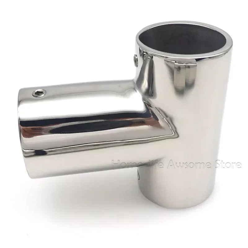 Heavy Duty 316 Marine Grade Stainless Steel Hand Rail Tee – 1-1/4 Inch, 90-Degree 3-Way Elbow, Mirror Polished 7 thumbnail image