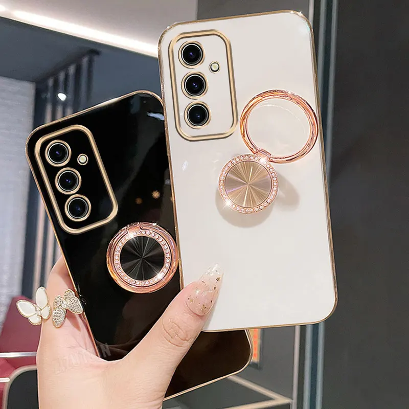 Luxury Crystal Strap Lanyard Circle Phone Holder Case