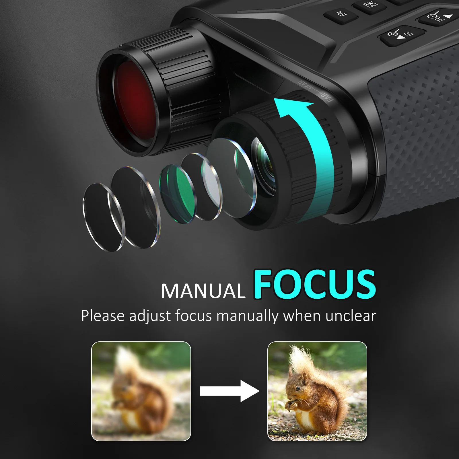4K Night Vision Binoculars 4.5 inches HD screen Hunting Binoculars for Adults wi