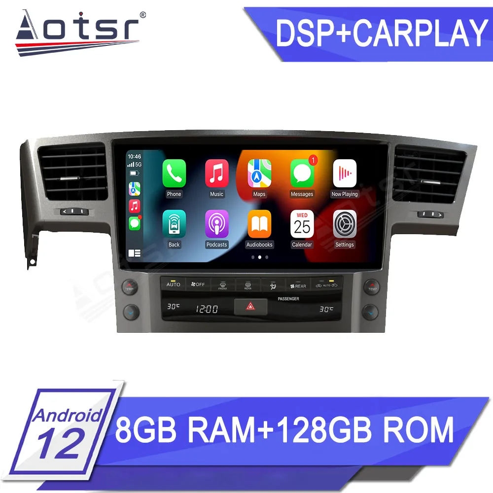 

Автомобильный мультимедийный плеер 12,5 ''Carplay Android 12 GPS-навигация 4G WiFi стерео QLED экран автомобильное радио для Lexus LX570 2008-2015