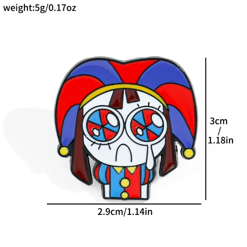 Set of 6 Creative Cartoon Character Metal Brooch Badges