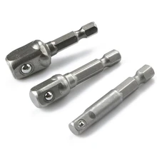 

3 Pcs 1/4 3/8 1/2 Bit Drive Socket Adapter 360° Rotatable for Cordless Drill Ratchet Extension Socket Wrench Adapter Set