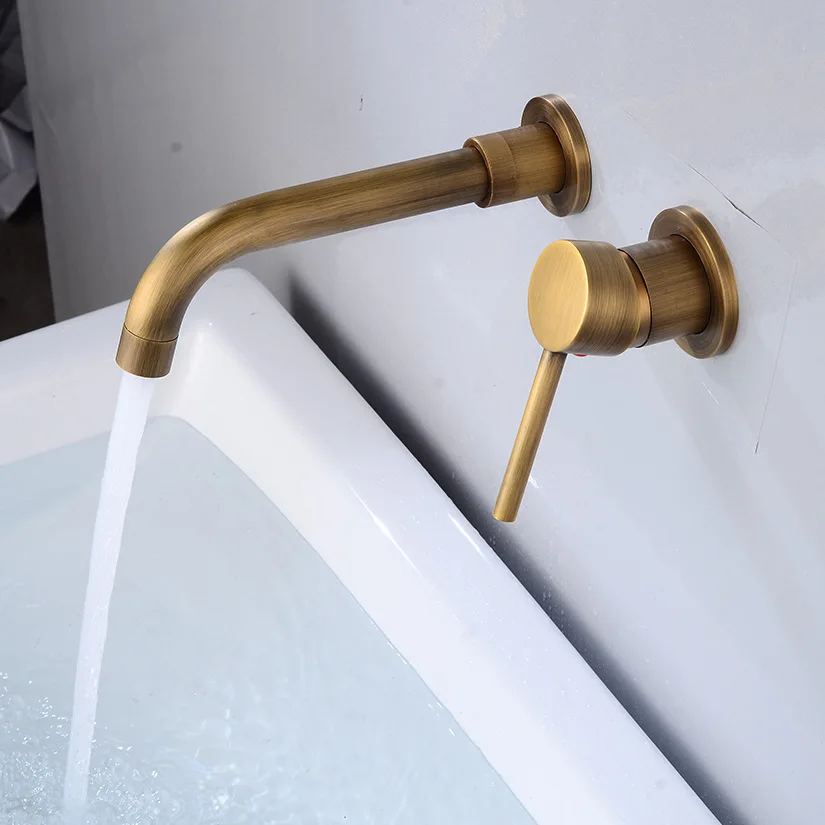 

Brass Faucet Socket Bathtub Shower Faucet Free Swivel Round Spout Pre-buried Concealed Into The Wall Hot and Cold Basin Faucet