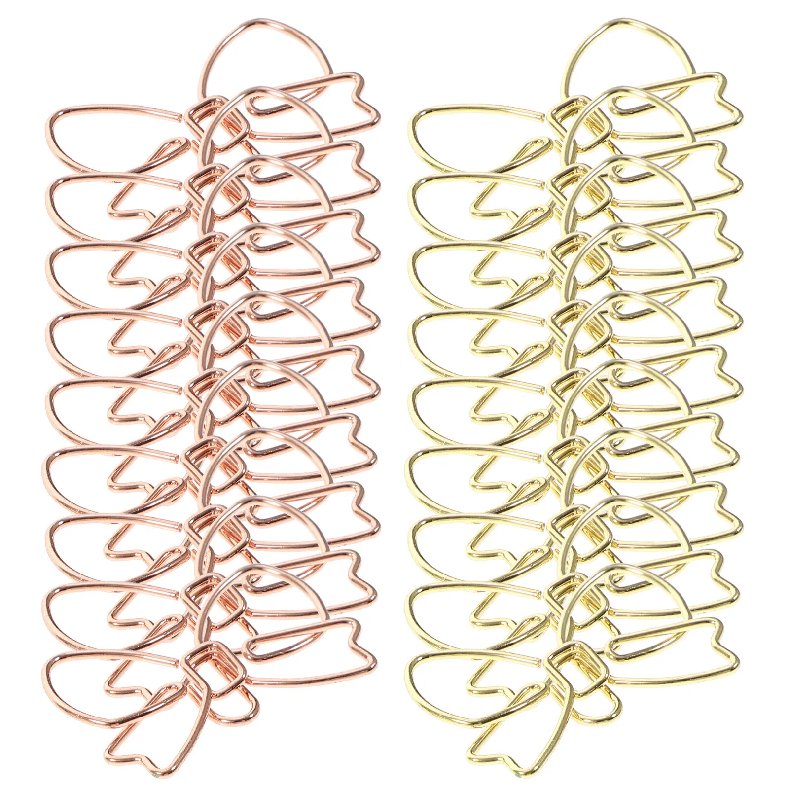20Pcs 금속 Bowknot 종이 클립 문서 사진 메모 파일을위한 장식적인 창조적 인 모양의 사무용품 학생 책상