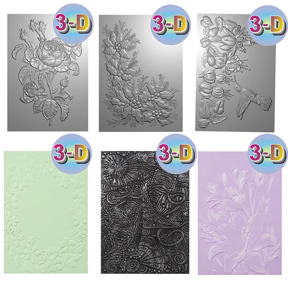 3d Flower Embossing Folder Flourishing Holly Lily Templates For Adding Textured Detail To Card Making