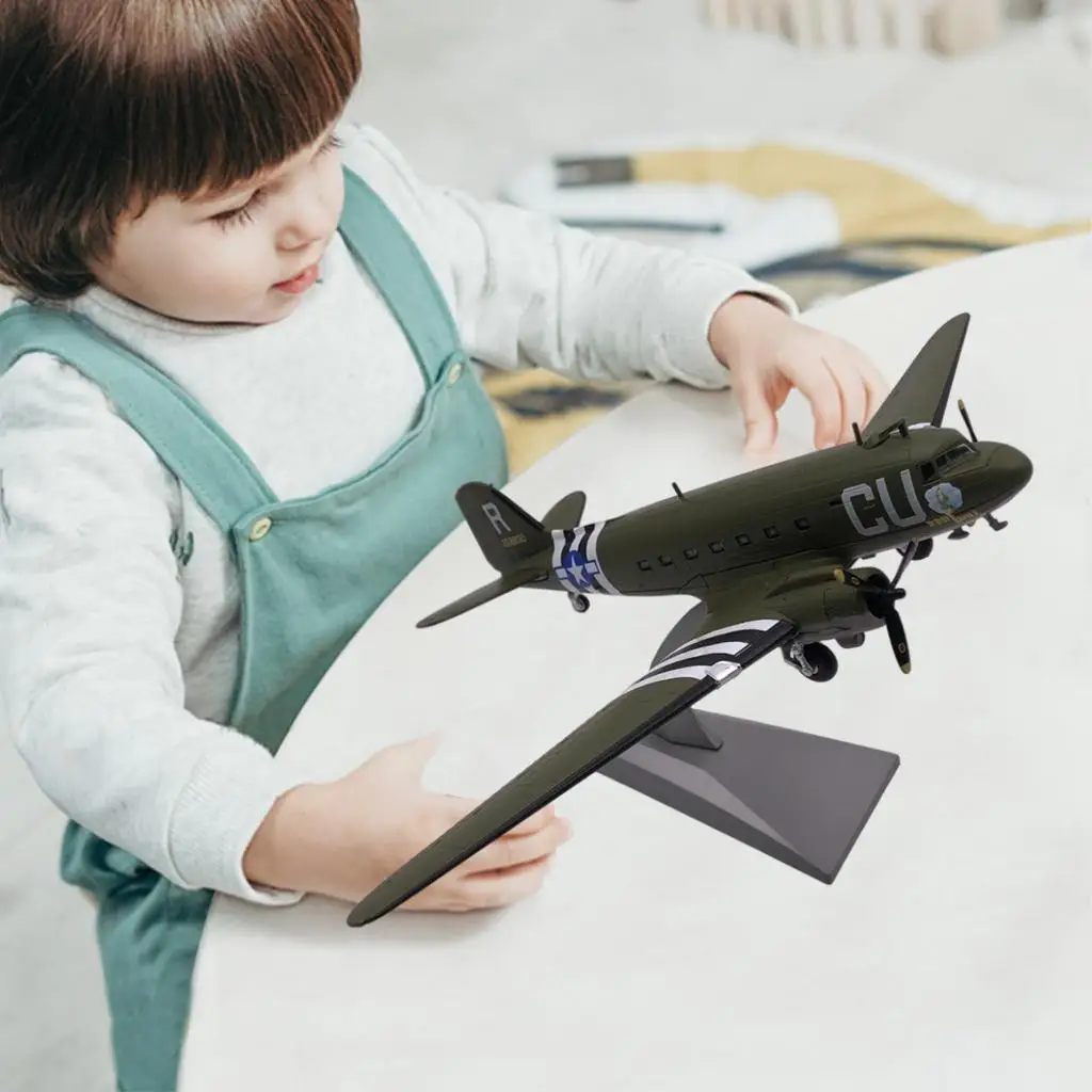 

1: 100 scale WWII C47 transport alloy plane with display stand