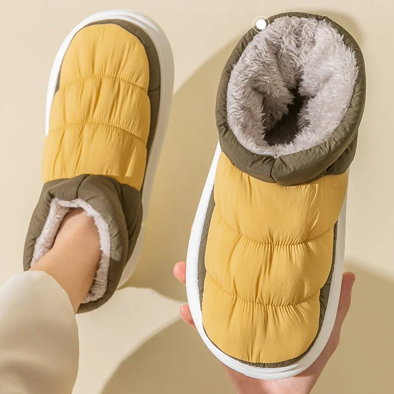 thumbnail image 3 of Botas cálidas de invierno para mujer, zapatos de tela de algodón para exteriores, impermeables, con plataforma, antideslizantes, esponjosas, botines para mujer, 3 of 5