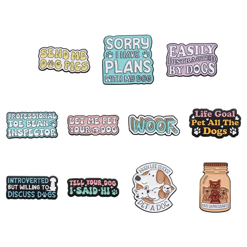 Let Me Pet Your Dog Enamel Pin Animal Brooch Badge Custom Gift Lapel Backpack Hat Clothing Accessories Jewelry Friends Kids Gift